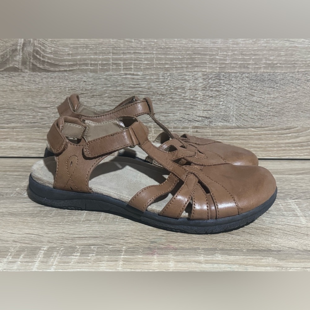Earth Origins Women's Savoy Sierra Leather Closed Toe Brown Sandals Size 8.5 - Picture 2 of 10